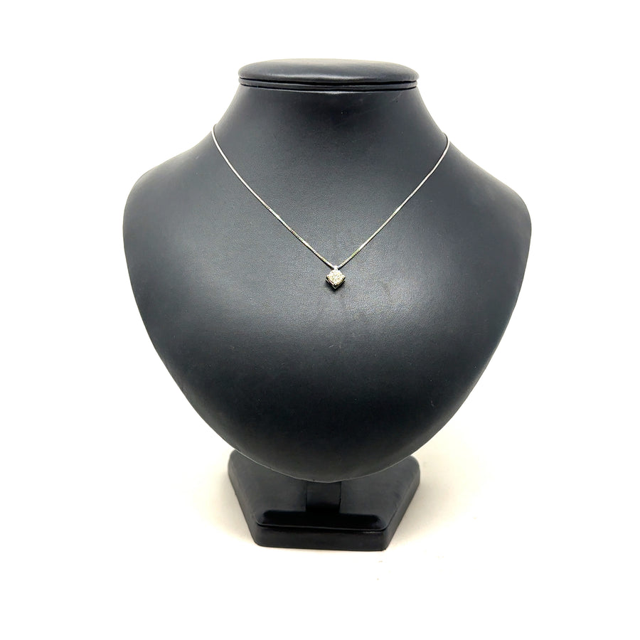 18ct White Gold Single Stone Diamond Pendant and Box Chain (c. 0.80ct) (16")