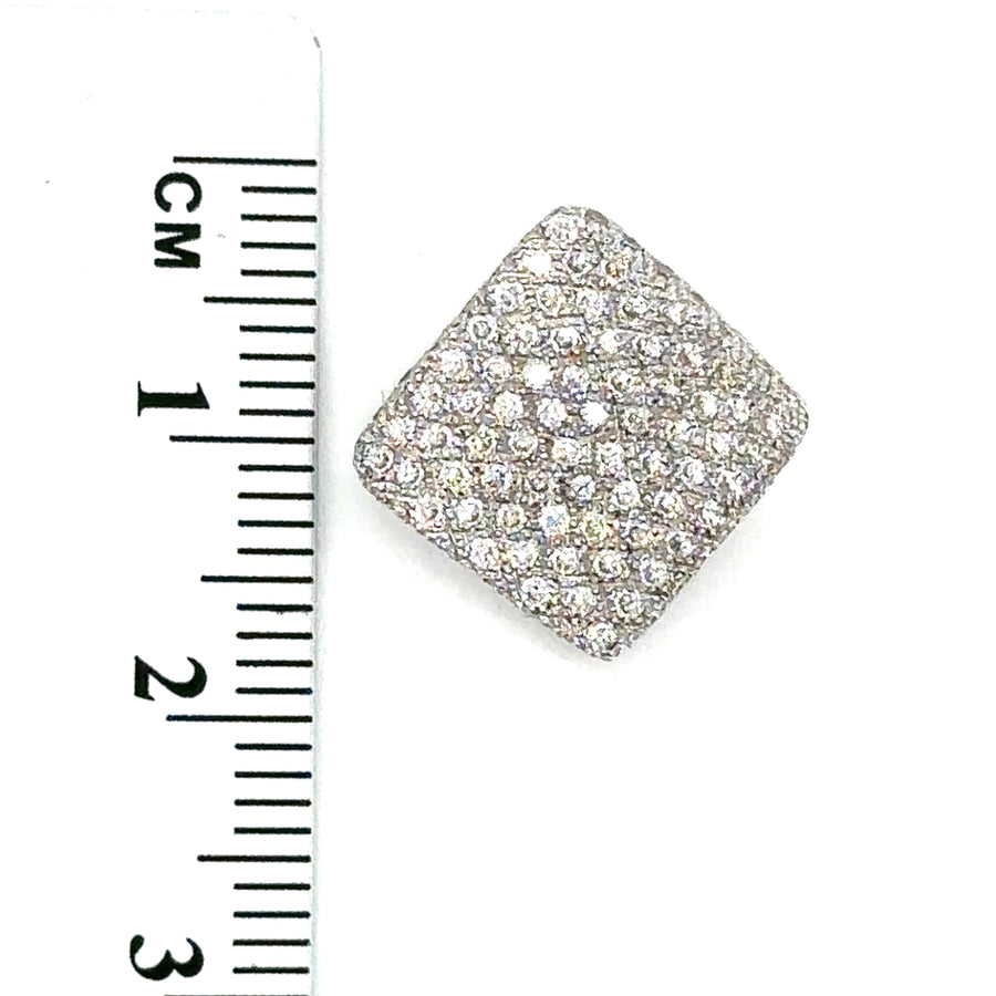18ct White Gold Diamond Square Pendant (c. 0.70ct)