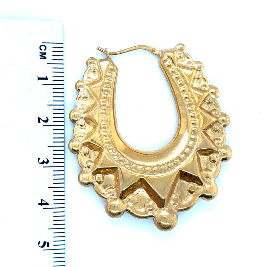 Sterling Silver Gold Plated Creole Hoop Earrings NEW!