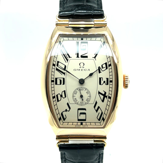 Pre-Owned 18ct Rose Gold Museum Petrogrand 1915 Collector Series Number Four Crocodile Leather Strap Omega Watch