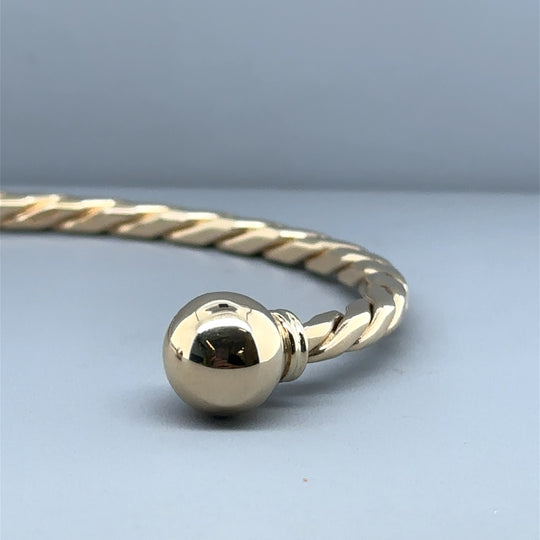 9ct Yellow Gold Fancy Torque Bangle
