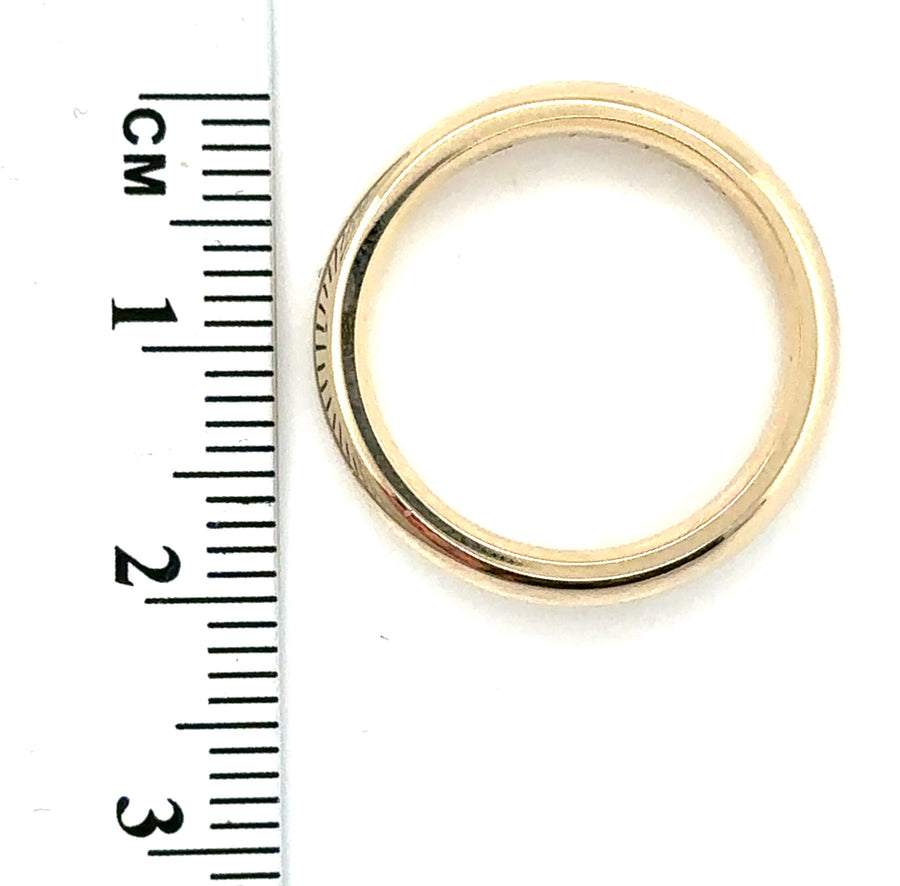 9ct Yellow Gold Band Ring - Size K 1/2