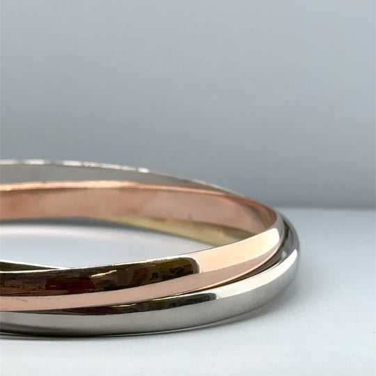 9ct Tri-Colour Triple Bangle