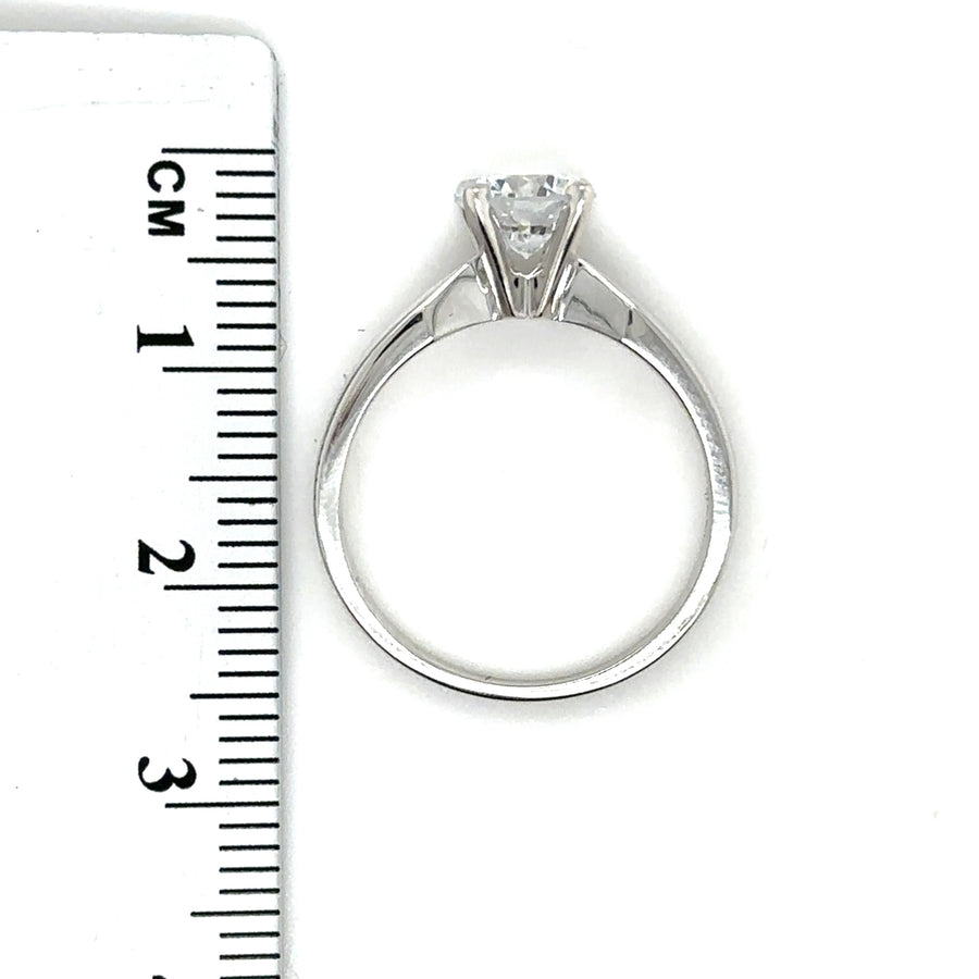 9ct White Gold Single Stone Lab Grown Diamond Ring (c. 1.00ct) - Size - M