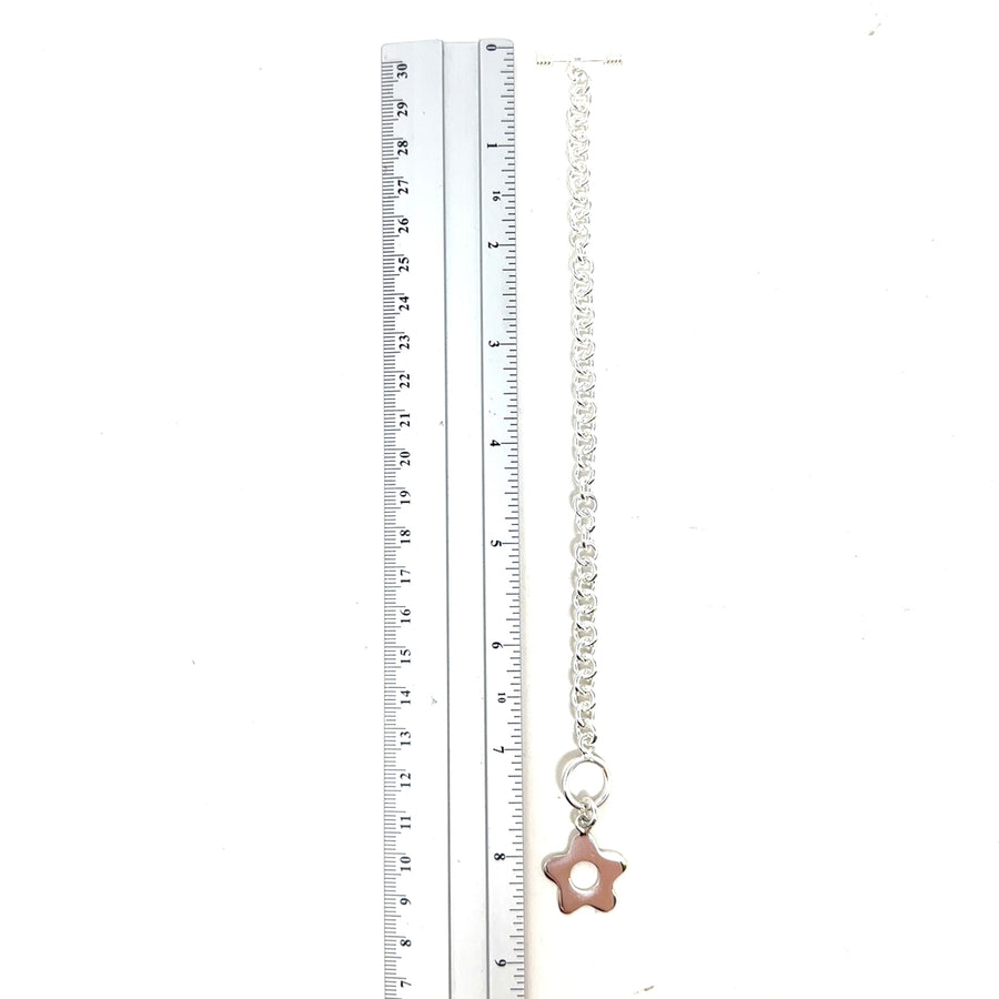 Sterling Silver Flower T-Bar Bracelet NEW!