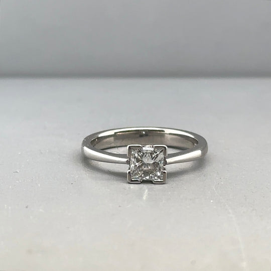 14ct White Gold Single Stone Diamond Ring (c. 0.30ct) - Size I 1/2