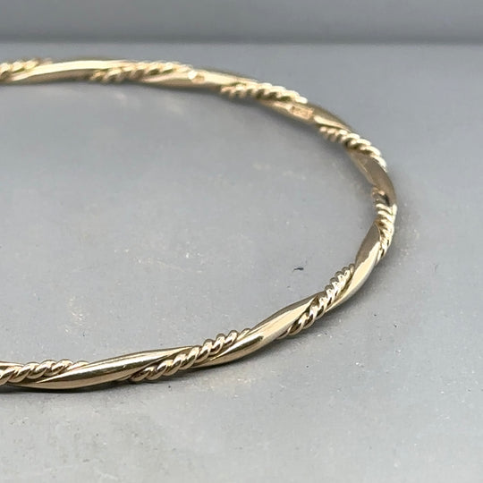 9ct Yellow Gold Plaited Wrap Bangle