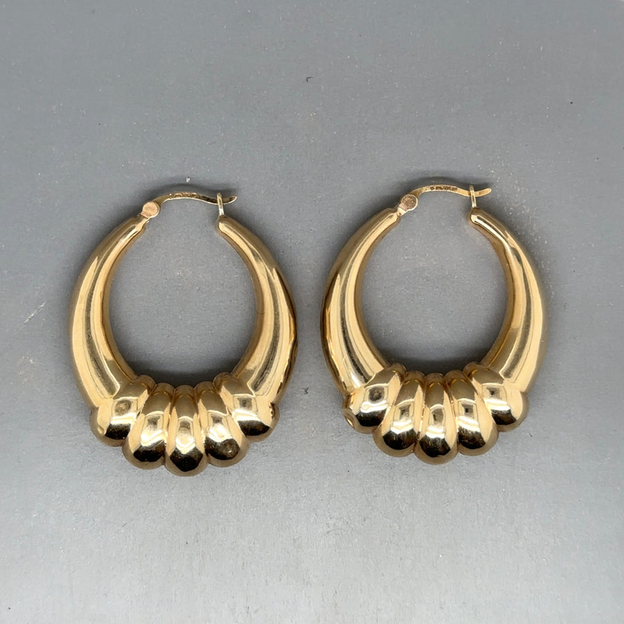 9ct Yellow Gold Creoles Hoop Earrings