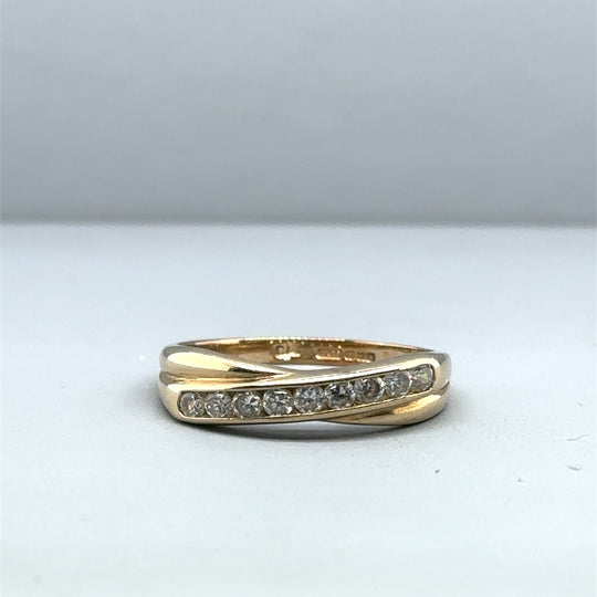 9ct Yellow Gold Cubic Zirconia Ring - Size N