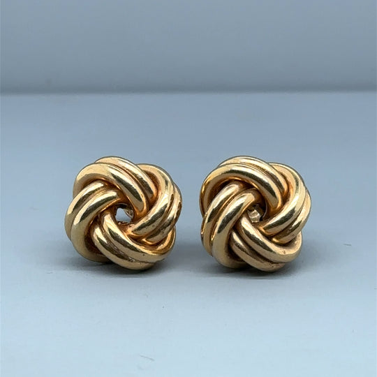 9ct Yellow Gold Knot Stud Earrings