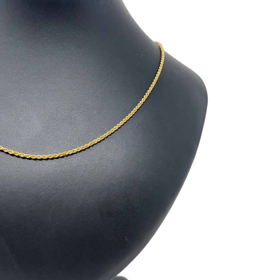 9ct Yellow Gold Fine Twist Chain (20")