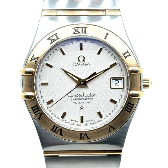 Pre-Owned Bi-Colour 18ct Yellow Gold and Stainless Steel Constellation Omega Watch (Gents)
