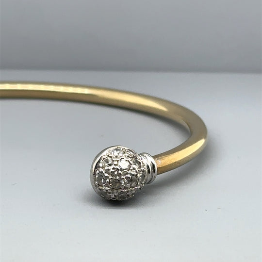 9ct Bi-Colour Cubic Zirconia Torque Bangle