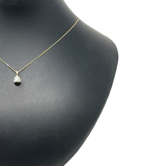 9ct Yellow Gold Single Stone Lab Grown Diamond Pendant and Fine Chain (c. 0.50ct) (18") NEW!