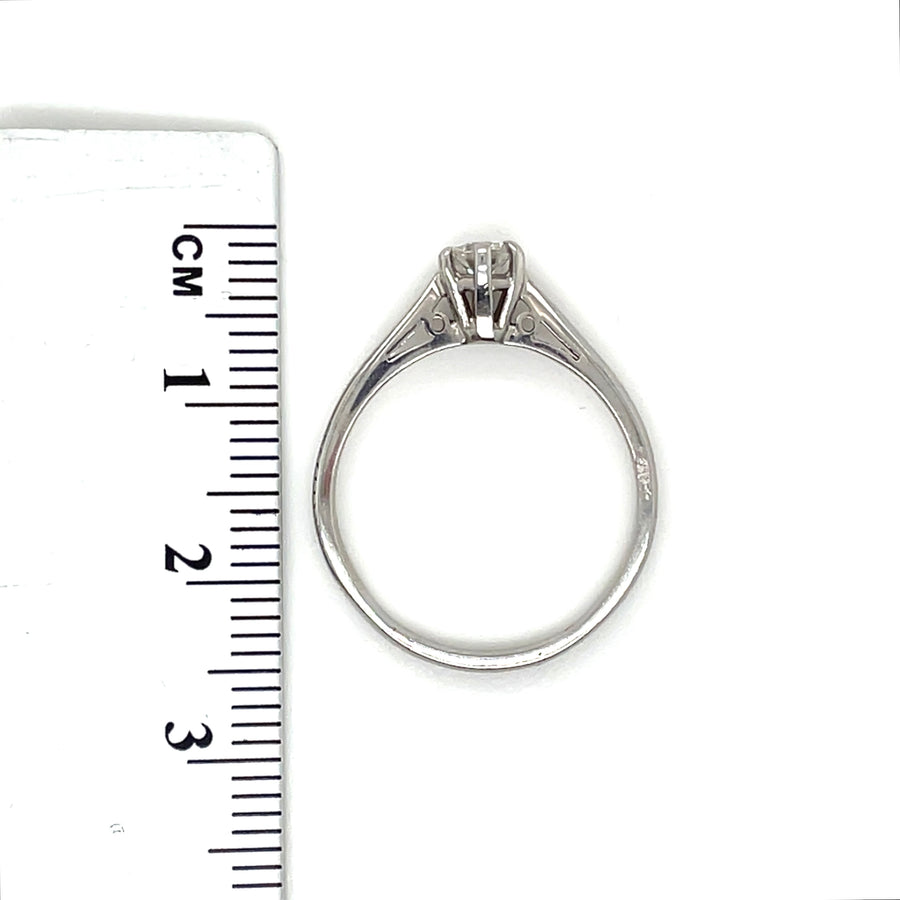 18ct White Gold Single Stone Diamond Ring (c. 0.20ct) - Size M