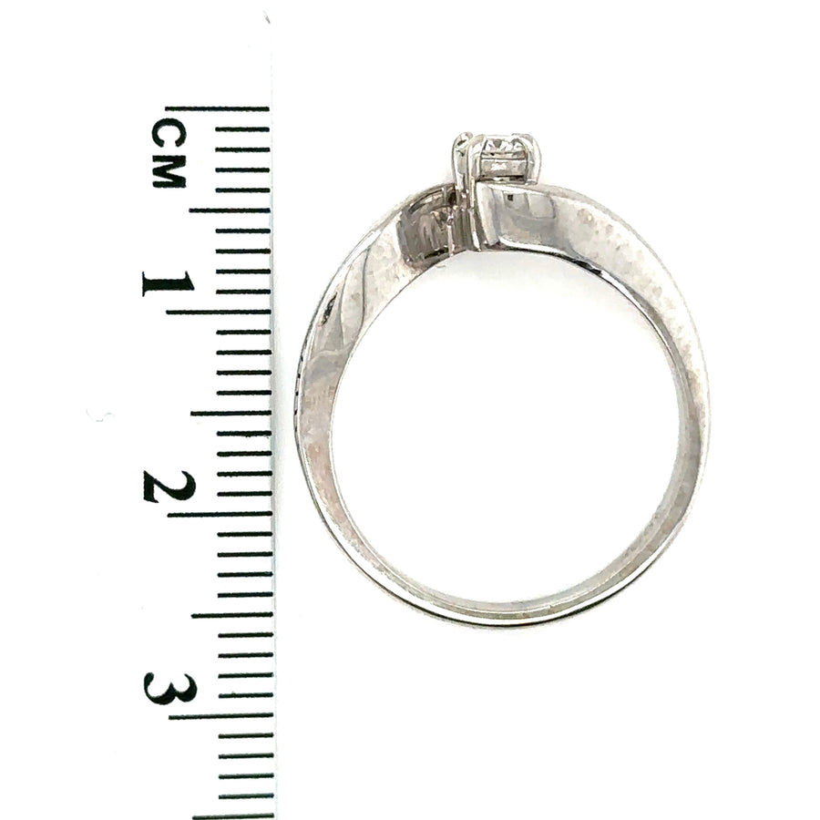 18ct White Gold Single Stone Diamond Ring (c. 0.20ct) - Size N 1/2