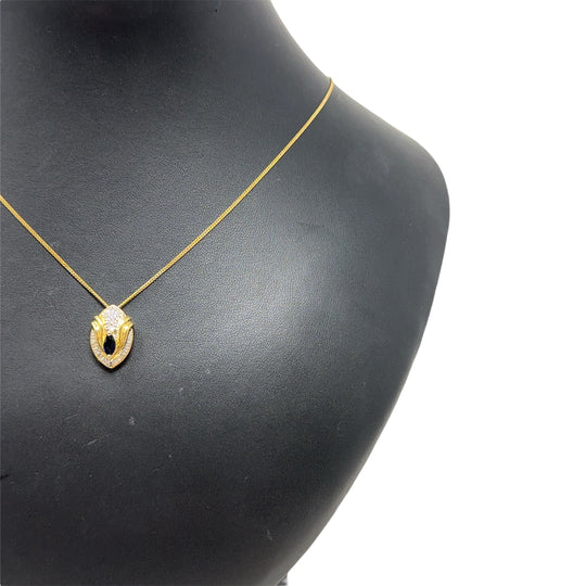 18ct Yellow Gold Sapphire and Diamond Pendant and Chain (19”)