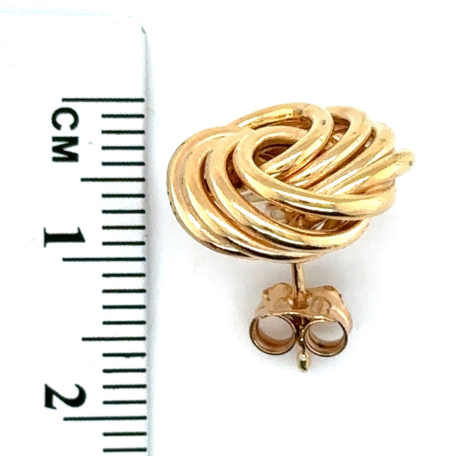 9ct Yellow Gold Large Knot Stud Earrings