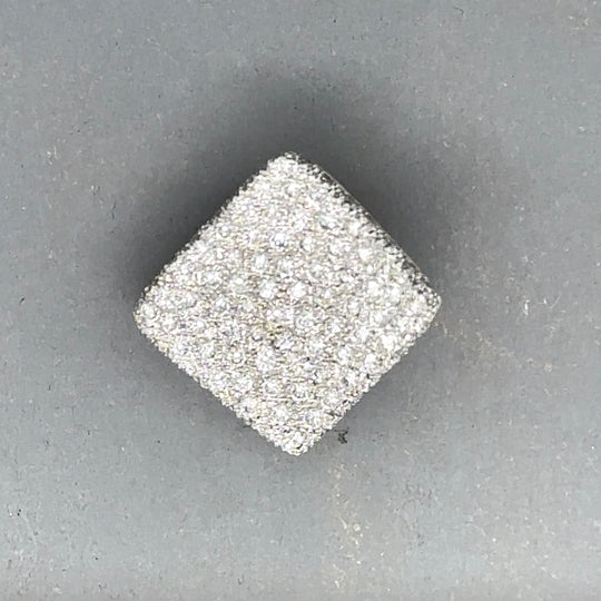 18ct White Gold Diamond Square Pendant (c. 0.70ct)