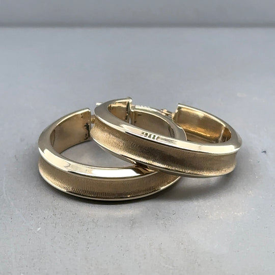 9ct Yellow Gold Plain Hoop Earrings