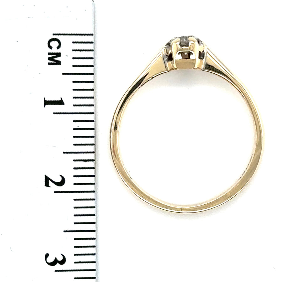 9ct Yellow Gold Single Stone Diamond Ring (c. 0.20ct) - Size N