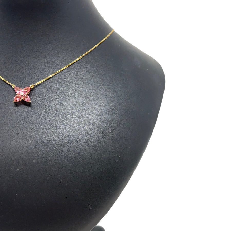 14ct Yellow Gold Tourmaline and Diamond Necklace (19")