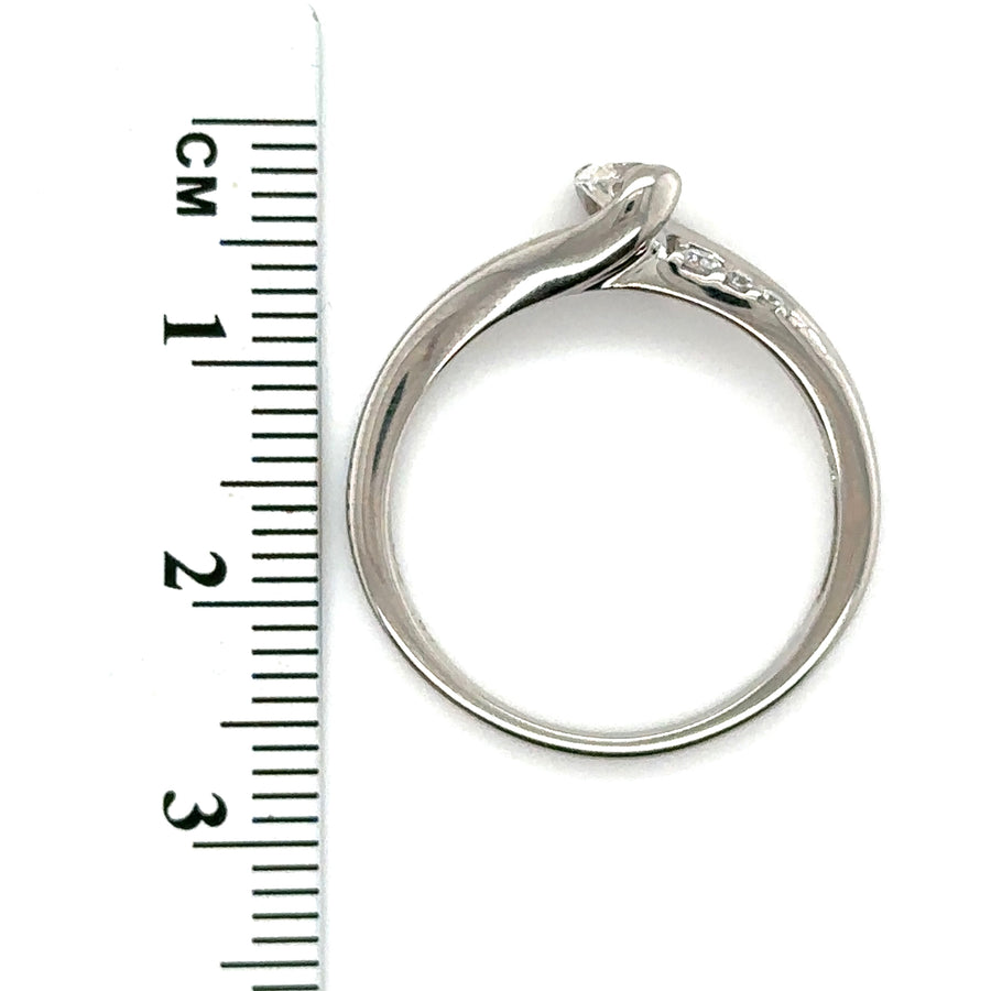 9ct White Gold Diamond Ring Set (c. 0.40 - 0.45ct) - Size Q