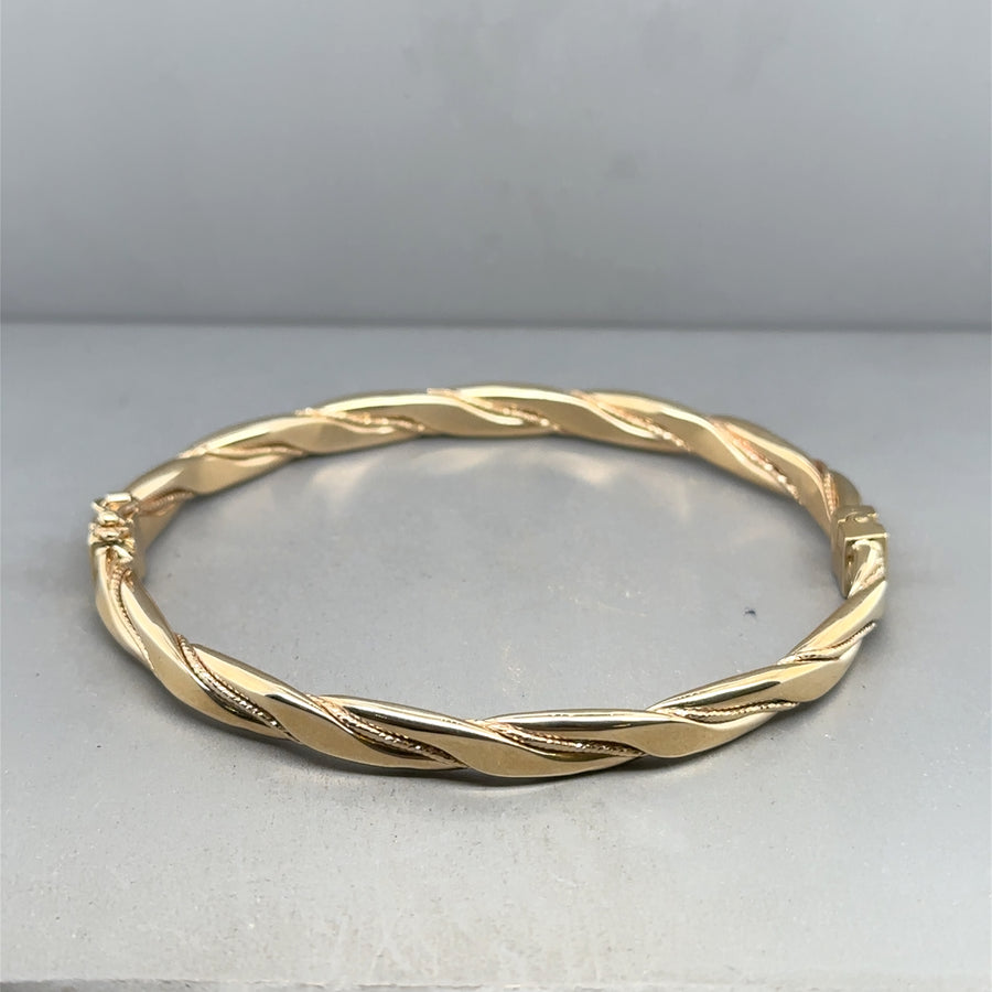 9ct Yellow Gold Twist Bangle NEW!