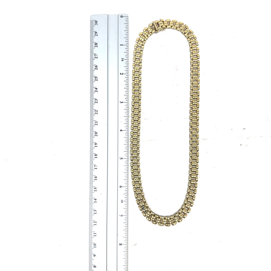9ct Yellow Gold Fancy Link Necklace (15")