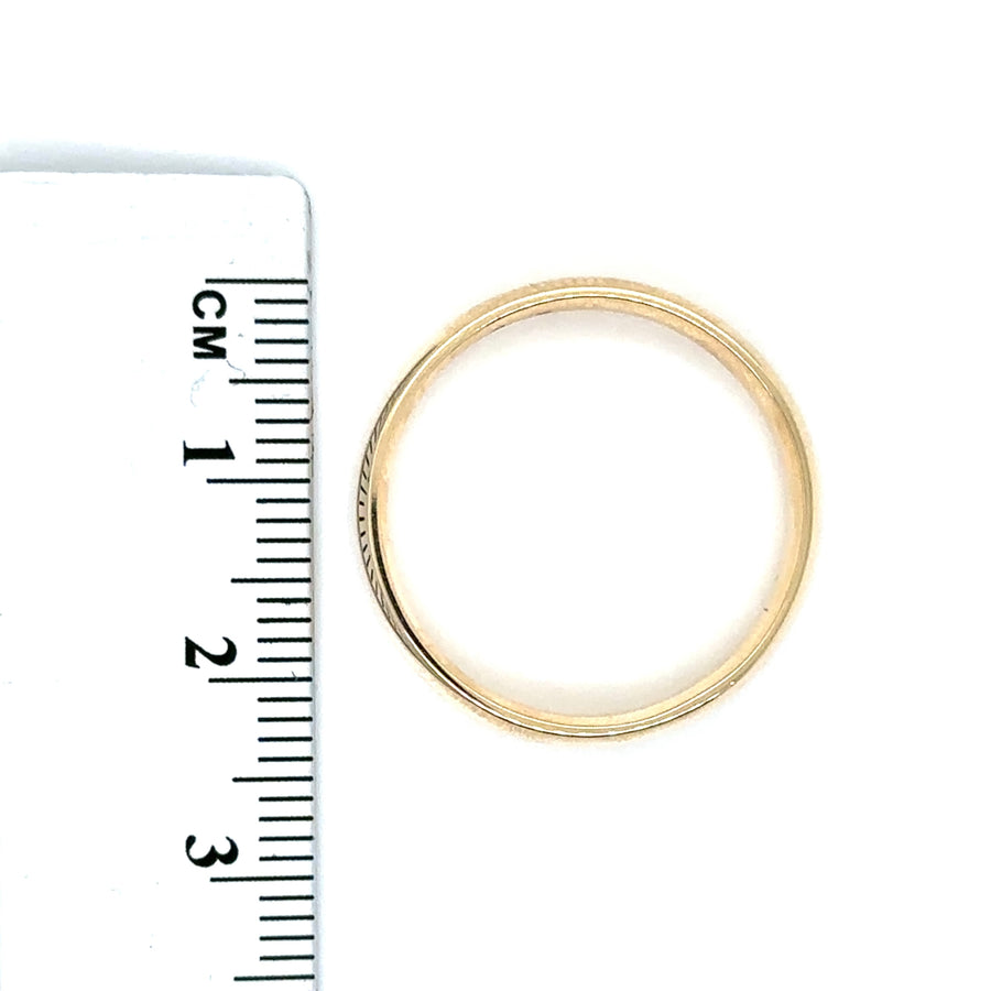 9ct Yellow Gold Band Ring - Size U 1/2