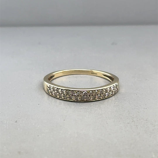 9ct Yellow Gold Diamond Set Ring (c. 0.15 - 0.20ct) - Size P 1/2