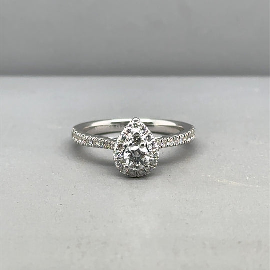 18ct White Gold Diamond Set Ring (c. 0.53ct) - Size J 1/2
