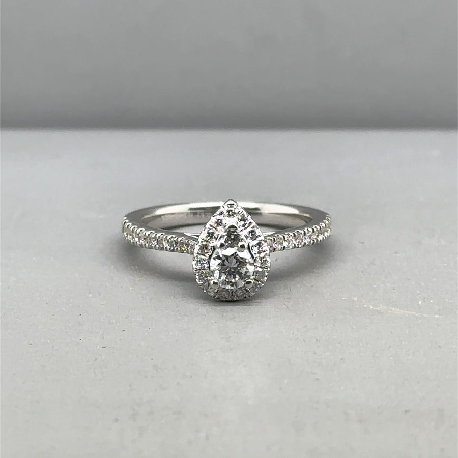 18ct White Gold Diamond Set Ring (c. 0.53ct) - Size J 1/2