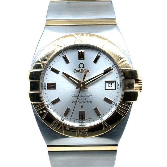 Pre-Owned Stainless Steel and 18ct Yellow Gold Bi-Colour Constellation Omega Watch (Gents)