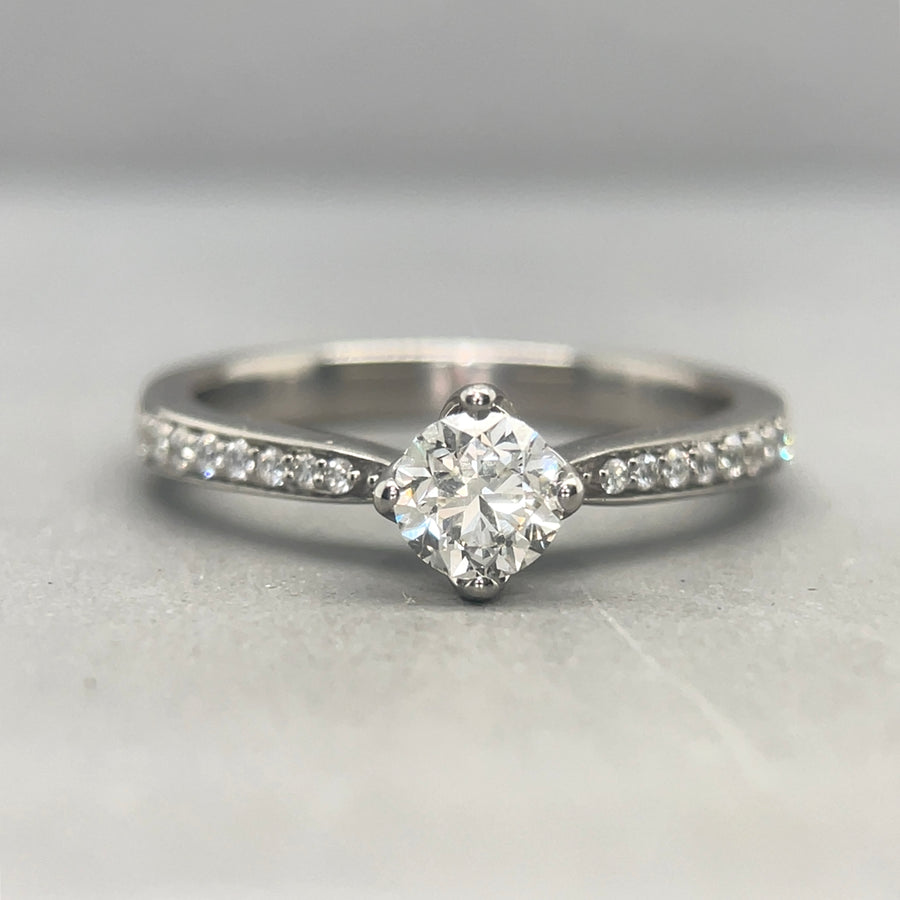 9ct White Gold Diamond Ring (c. 0.60ct) - Size N 1/2