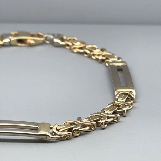 9ct Bi-Colour Fancy Link Bracelet