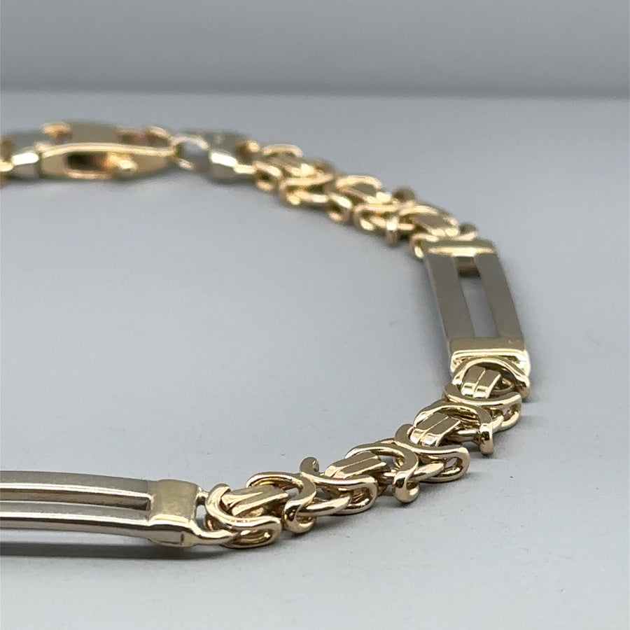 9ct Bi-Colour Fancy Link Bracelet