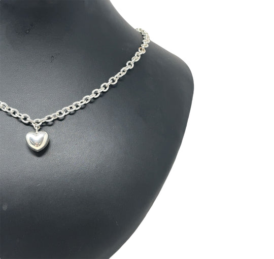 Sterling Silver Heart Charm and Belcher Chain (19")
