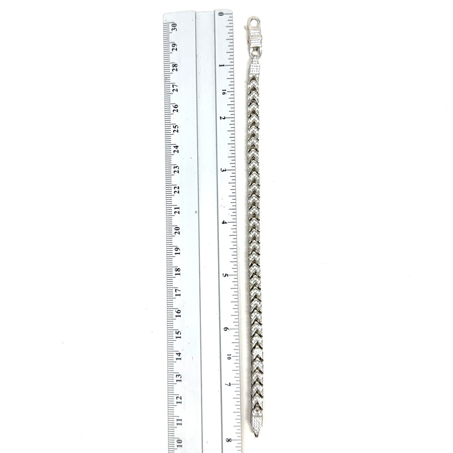 Sterling Silver Cubic Zirconia Box Bracelet