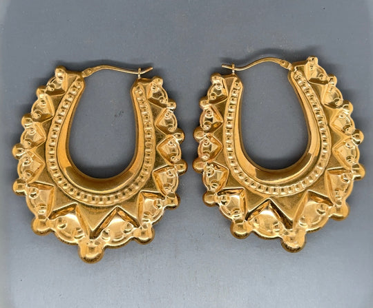 Sterling Silver Gold Plated Creole Hoop Earrings NEW!