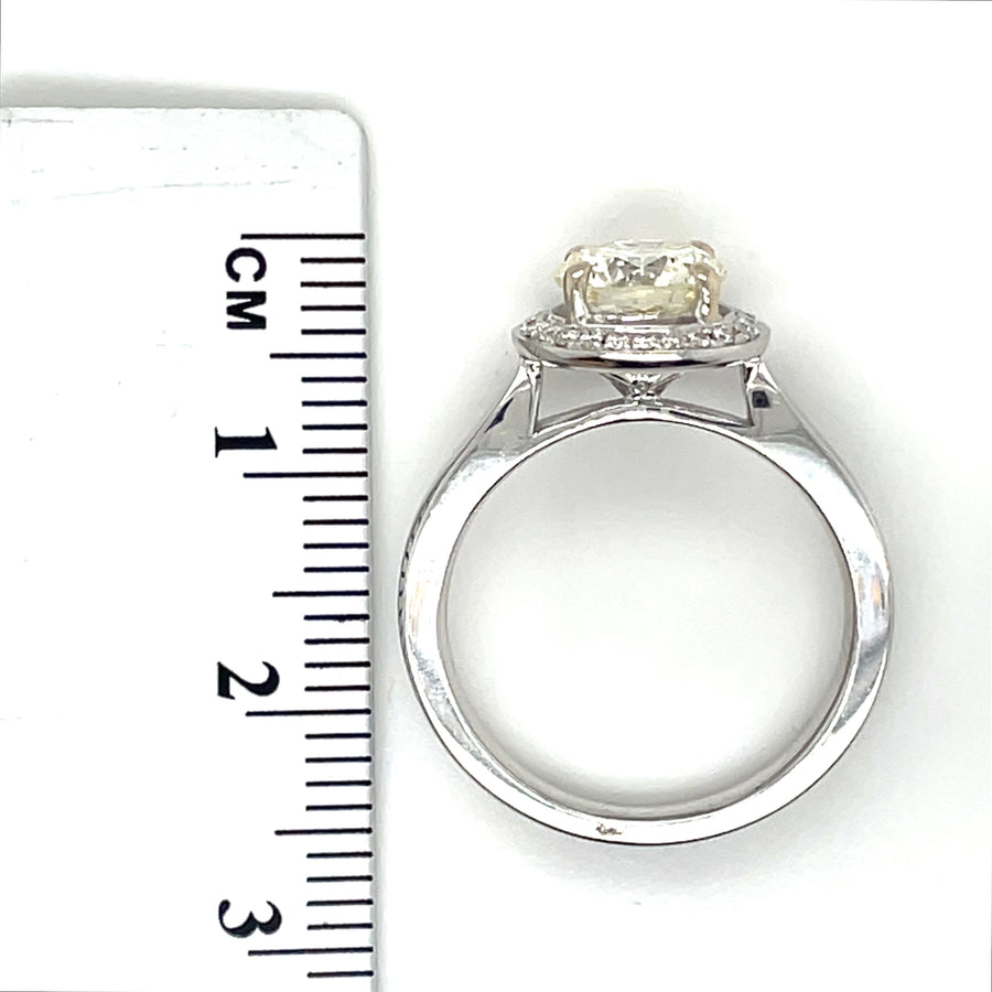 18ct White Gold Diamond Halo Ring (c. 1.57ct) - Size L