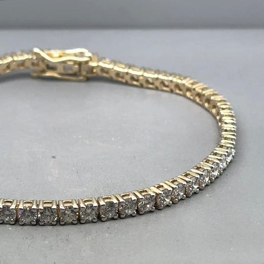 9ct Yellow Gold Lab Grown Diamond Tennis Bracelet (c. 5.00ct) NEW!