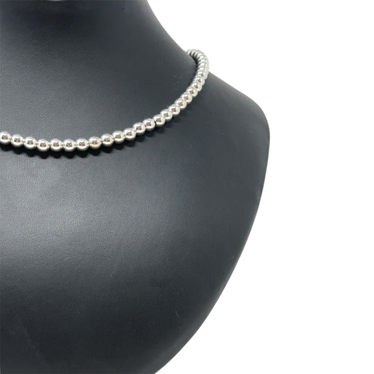 Sterling Silver Beaded Necklace (18")