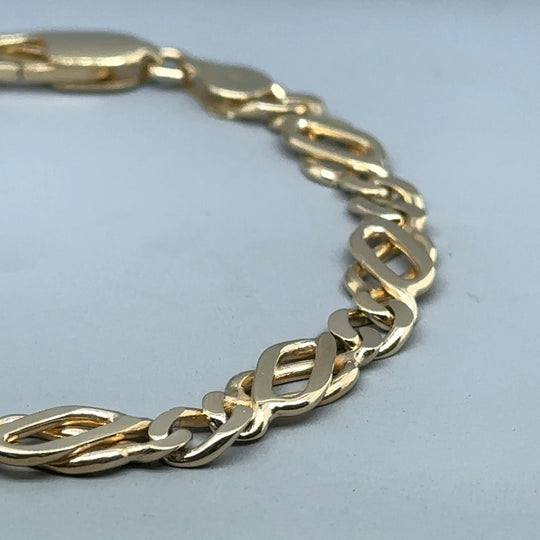 9ct Yellow Gold Celtic Style Link Bracelet