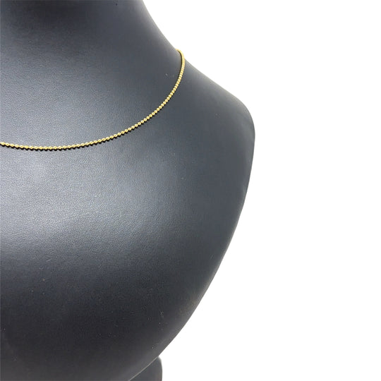 18ct Yellow Gold Beaded Necklace (16")