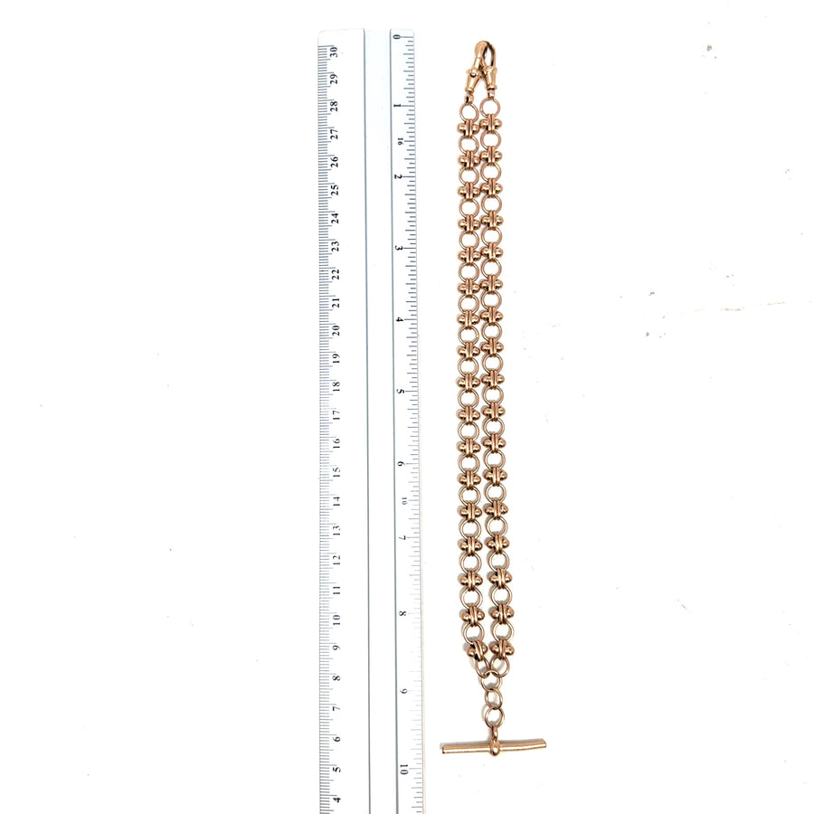 9ct Rose Gold Albert Chain (20")