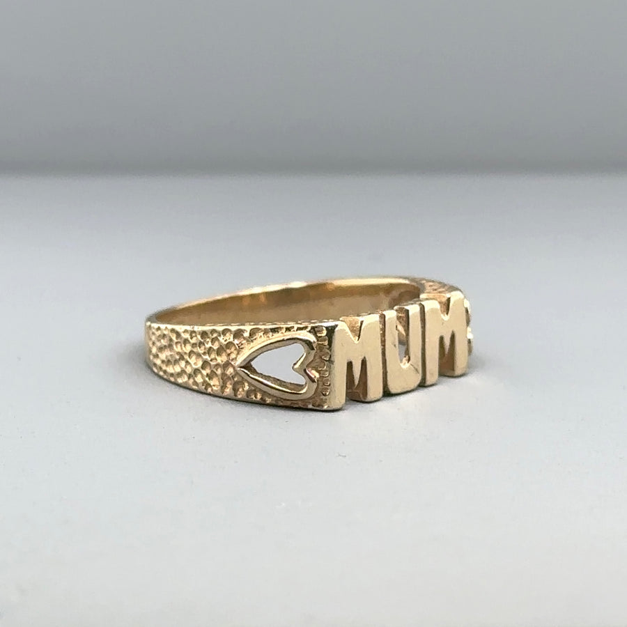 9ct Yellow Gold Mum Ring - Size L