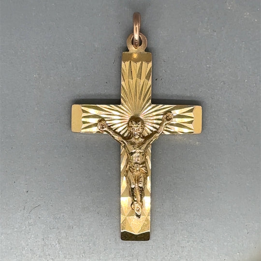 9ct Yellow Gold Crucifix Pendant
