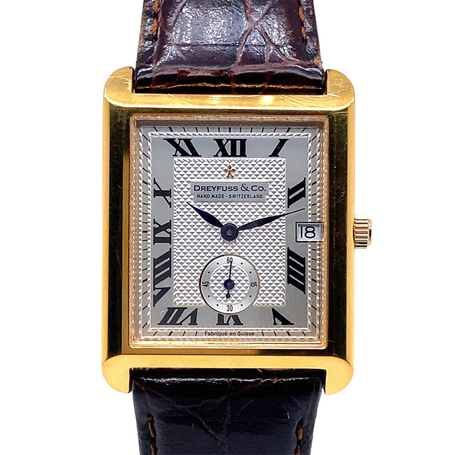 Pre-Owned 18ct Yellow Gold Pervier 1974 Leather Strap Dreyfuss Watch (Gents)