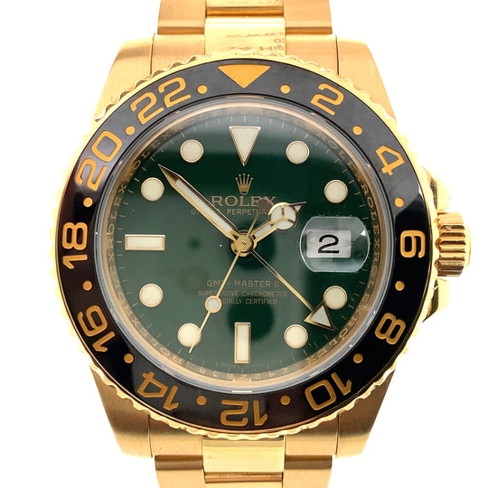 Pre-Owned 18ct Yellow Gold GMT Master II Rolex (Gents)